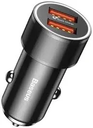 Car charger Baseus Small Screw 2xUSB QC 3.0 36W (black)